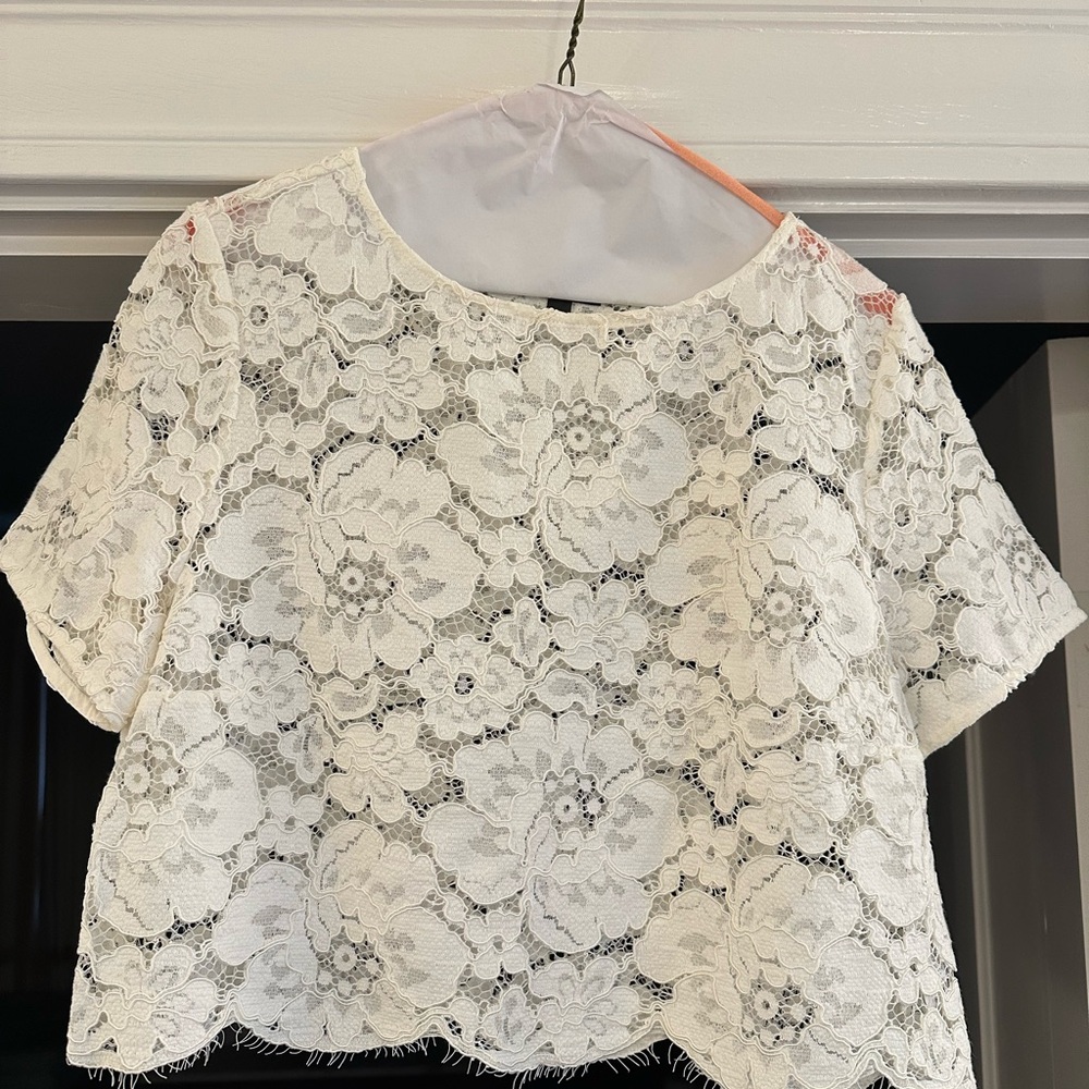 Topshop lace overlay top